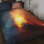 Volcano Eruption Print Quilt Bed Set