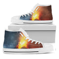 Volcano Eruption Print White High Top Sneakers