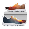 Volcano Eruption Print White Running Shoes