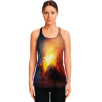 Volcano Eruption Print Women's Racerback Tank Top