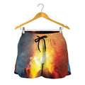 Volcano Eruption Print Women's Shorts