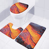 Volcano Lava Print 3 Piece Bath Mat Set