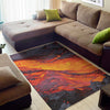 Volcano Lava Print Area Rug