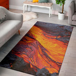 Volcano Lava Print Area Rug