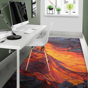 Volcano Lava Print Area Rug