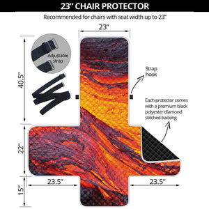 Volcano Lava Print Armchair Protector