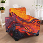 Volcano Lava Print Armchair Slipcover