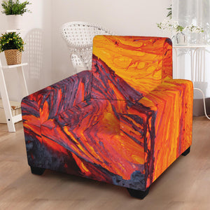 Volcano Lava Print Armchair Slipcover