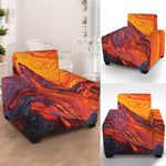 Volcano Lava Print Armchair Slipcover