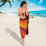 Volcano Lava Print Beach Sarong Wrap