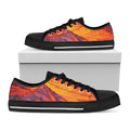 Volcano Lava Print Black Low Top Sneakers