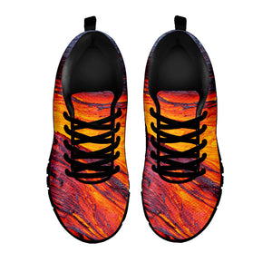 Volcano Lava Print Black Sneakers