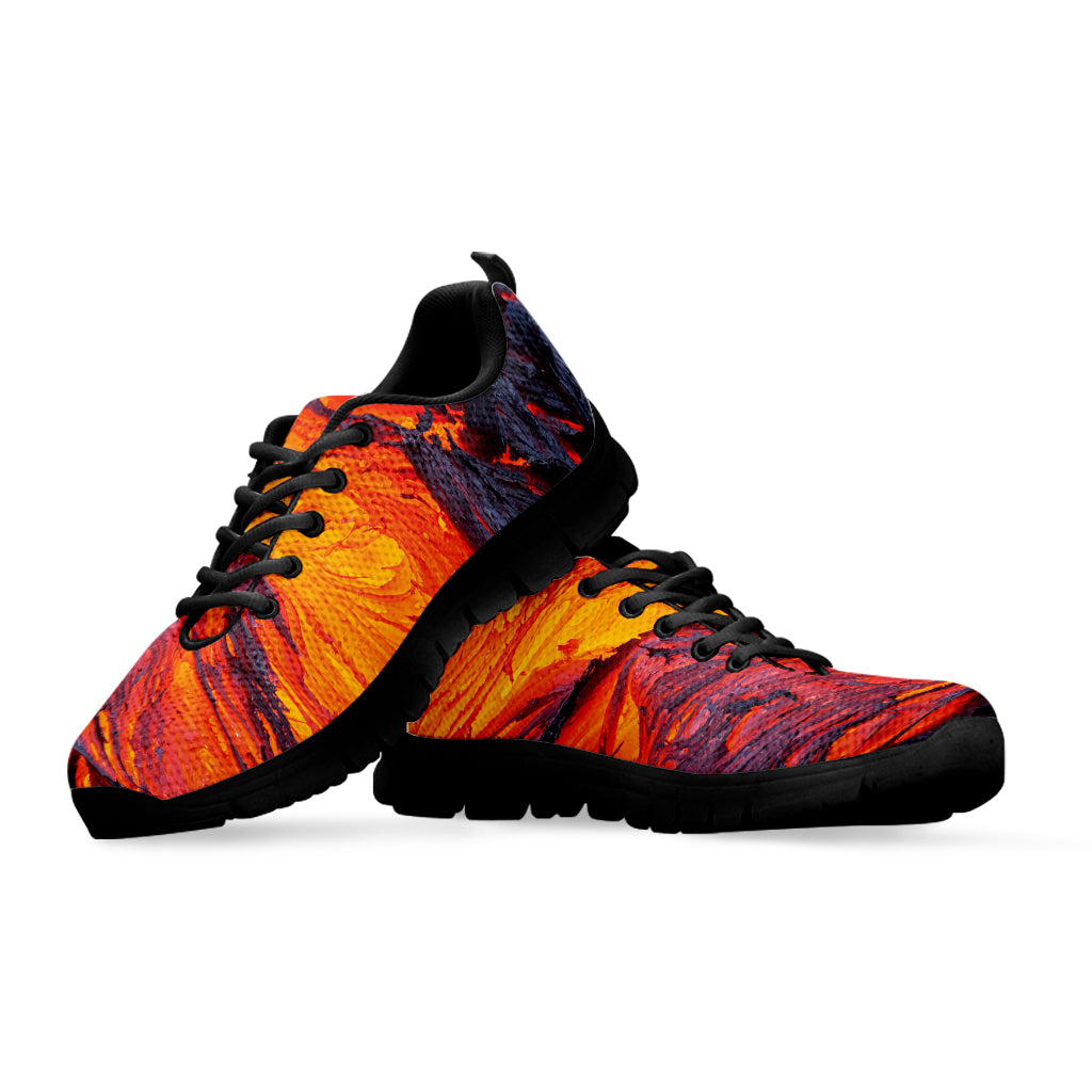 Volcano Lava Print Black Sneakers