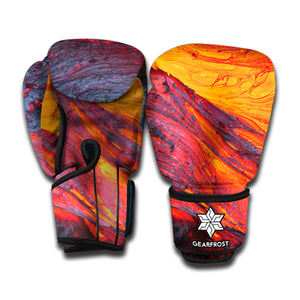 Volcano Lava Print Boxing Gloves