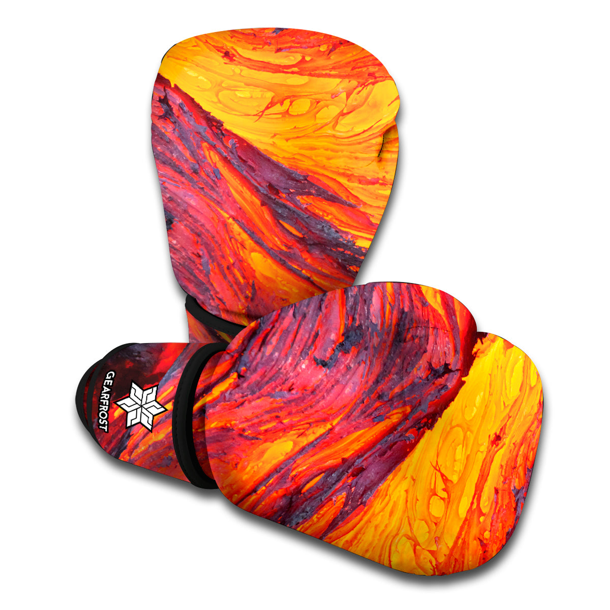 Volcano Lava Print Boxing Gloves