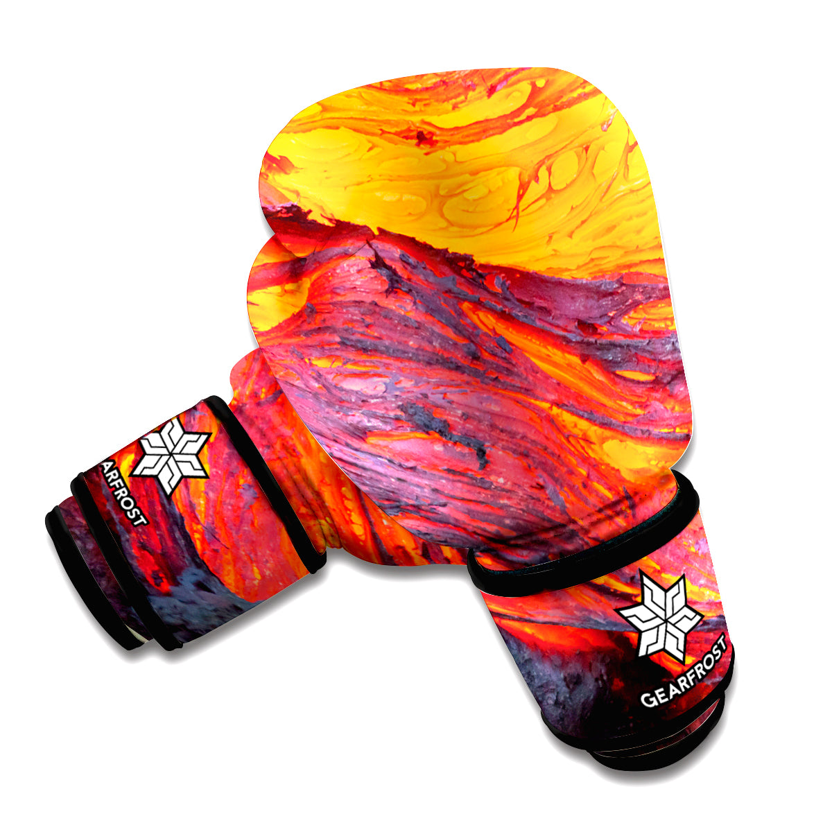 Volcano Lava Print Boxing Gloves