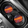 Volcano Lava Print Car Coasters