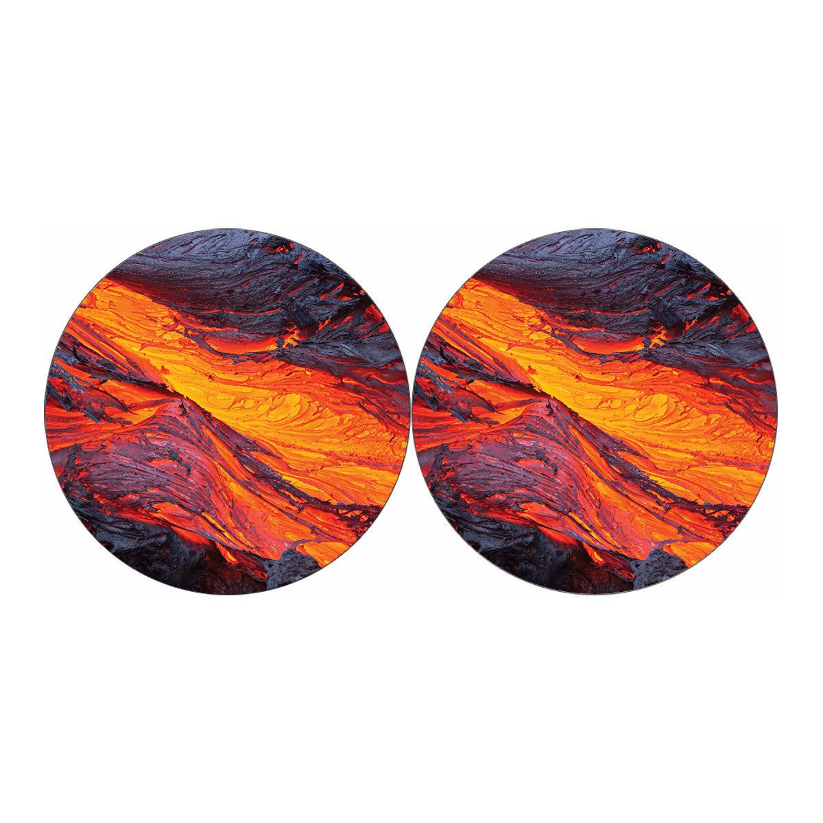 Volcano Lava Print Car Coasters