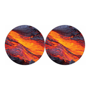 Volcano Lava Print Car Coasters