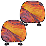 Volcano Lava Print Car Headrest Covers