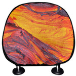 Volcano Lava Print Car Headrest Covers