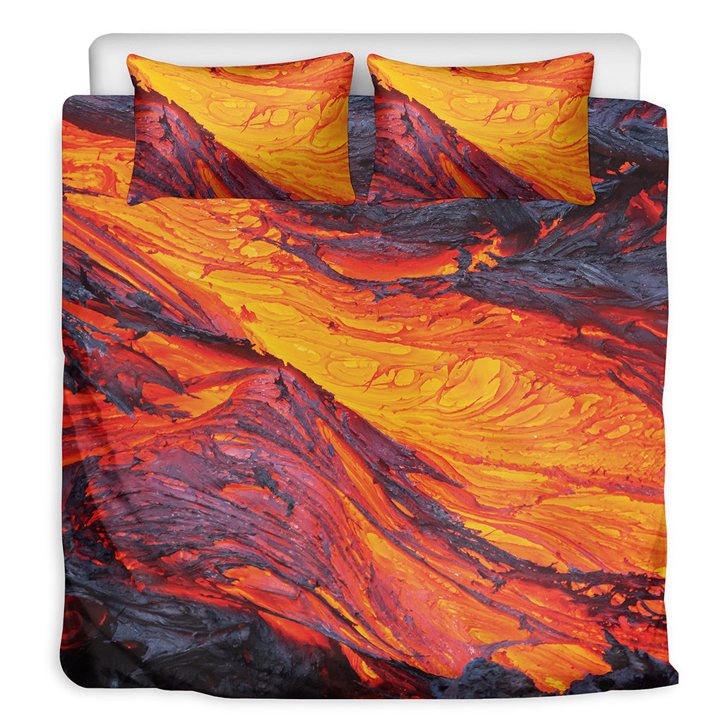 Volcano Lava Print Duvet Cover Bedding Set