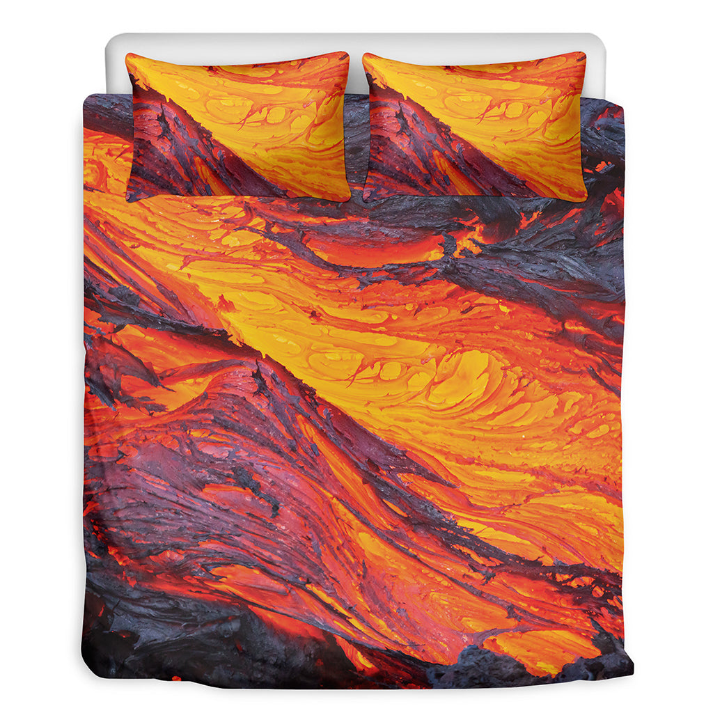 Volcano Lava Print Duvet Cover Bedding Set