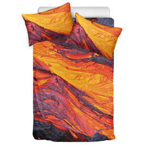 Volcano Lava Print Duvet Cover Bedding Set