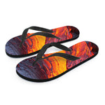 Volcano Lava Print Flip Flops