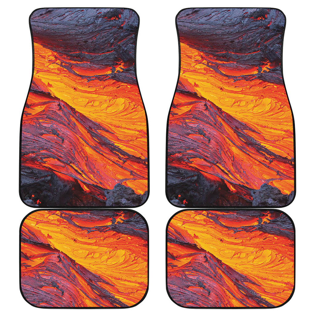 Volcano Lava Print Front and Back Car Floor Mats