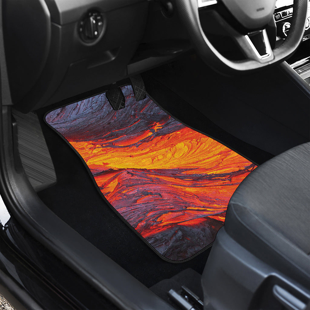 Volcano Lava Print Front and Back Car Floor Mats