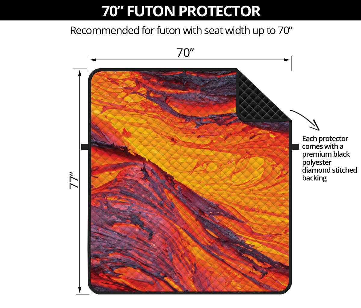 Volcano Lava Print Futon Protector