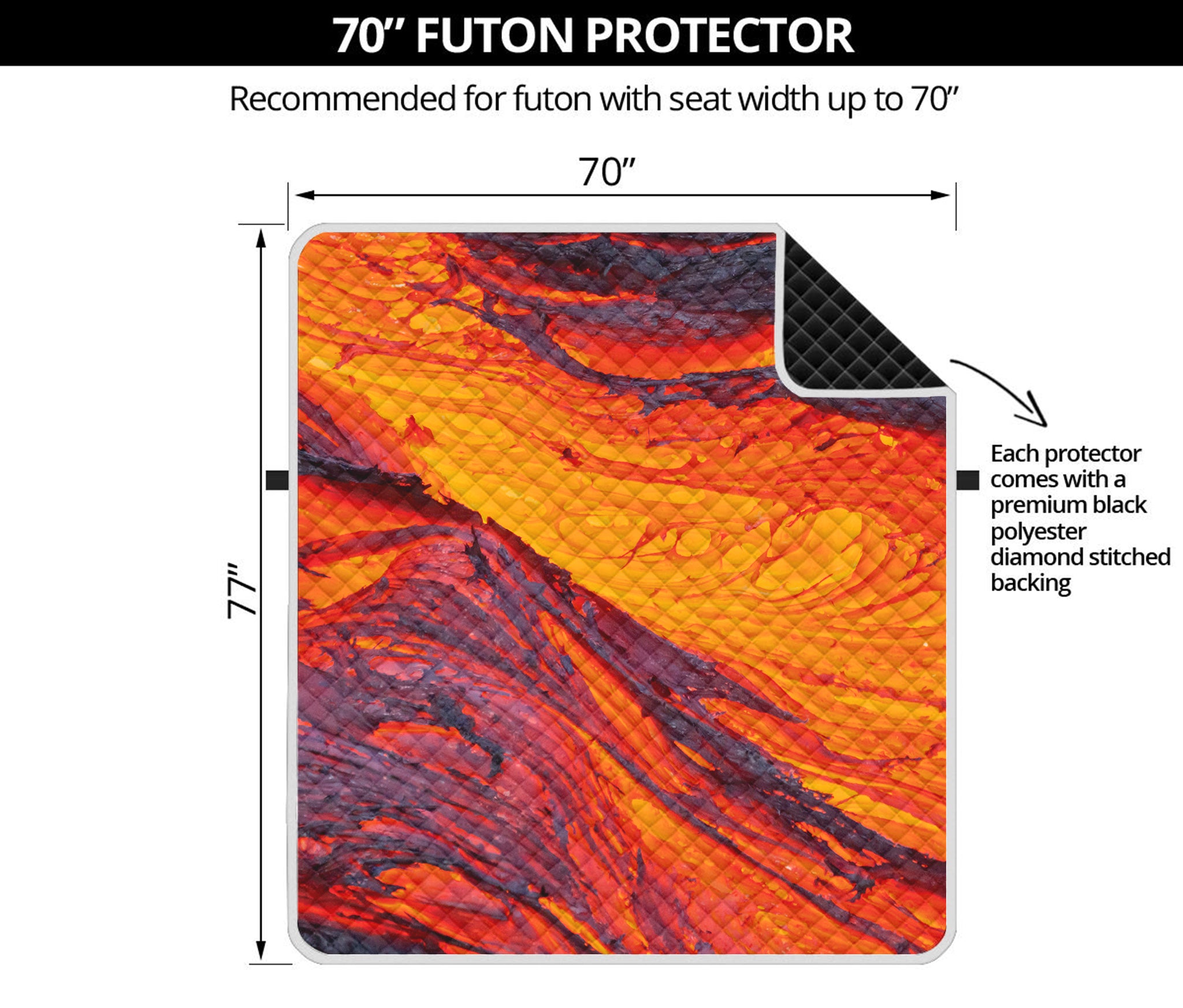 Volcano Lava Print Futon Protector