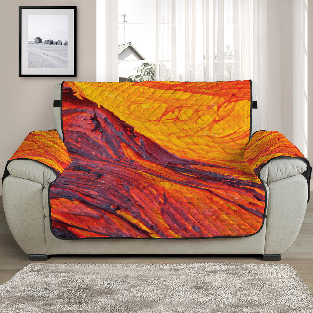 Volcano Lava Print Half Sofa Protector