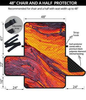 Volcano Lava Print Half Sofa Protector