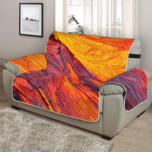 Volcano Lava Print Half Sofa Protector