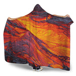 Volcano Lava Print Hooded Blanket