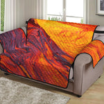 Volcano Lava Print Loveseat Protector