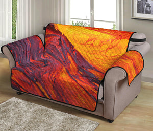 Volcano Lava Print Loveseat Protector