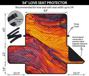 Volcano Lava Print Loveseat Protector