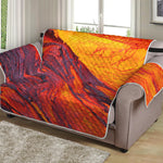 Volcano Lava Print Loveseat Protector