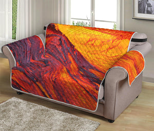 Volcano Lava Print Loveseat Protector