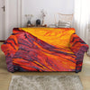 Volcano Lava Print Loveseat Slipcover