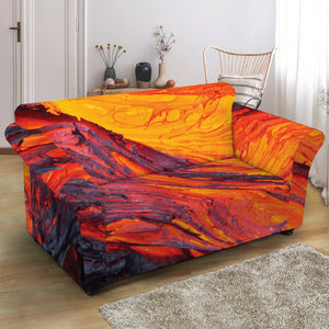 Volcano Lava Print Loveseat Slipcover