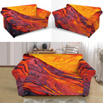 Volcano Lava Print Loveseat Slipcover