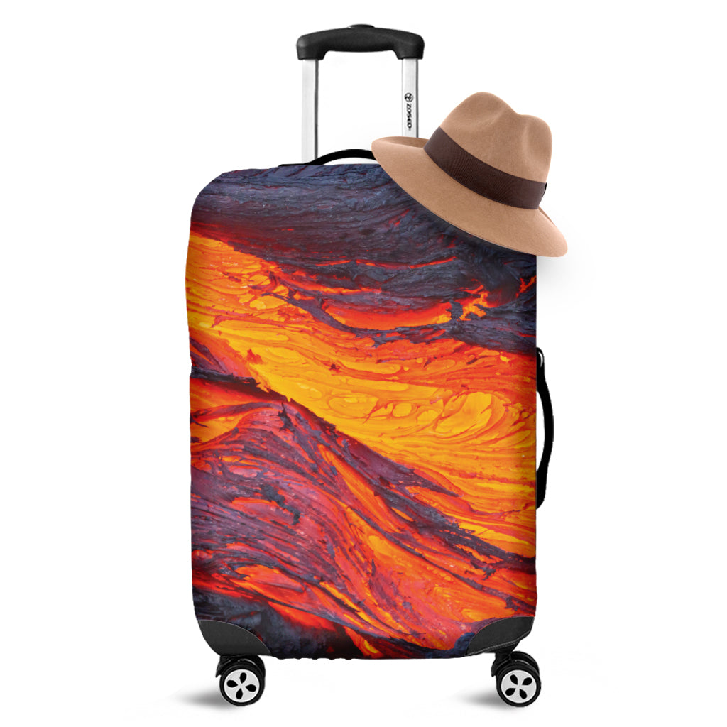 Volcano Lava Print Luggage Cover