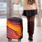 Volcano Lava Print Luggage Cover