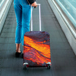 Volcano Lava Print Luggage Cover