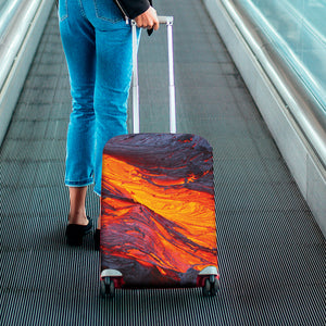 Volcano Lava Print Luggage Cover