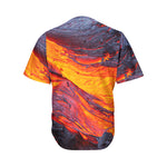 Volcano Lava Print Men's Baseball Jersey